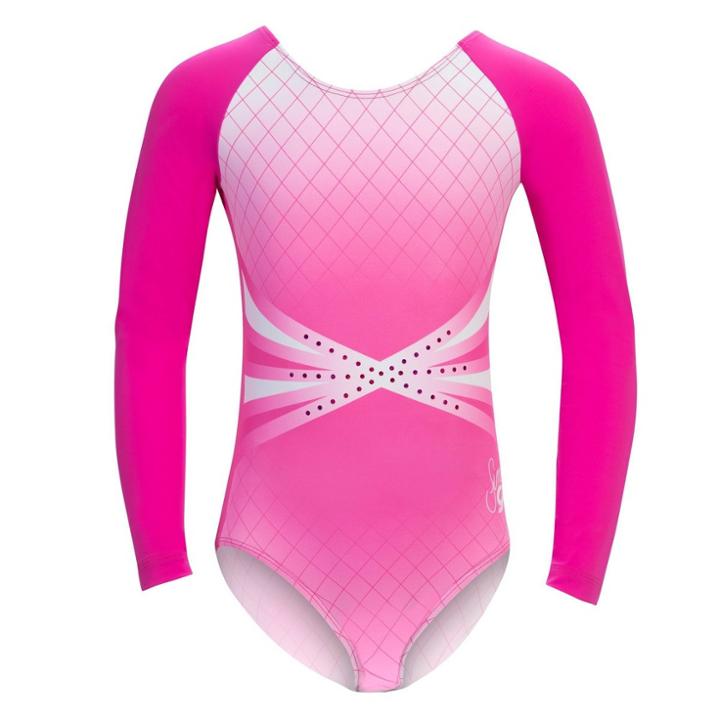 Gk Elite Toddler Girls' Simone Biles Long Sleeve Leotard - Pink