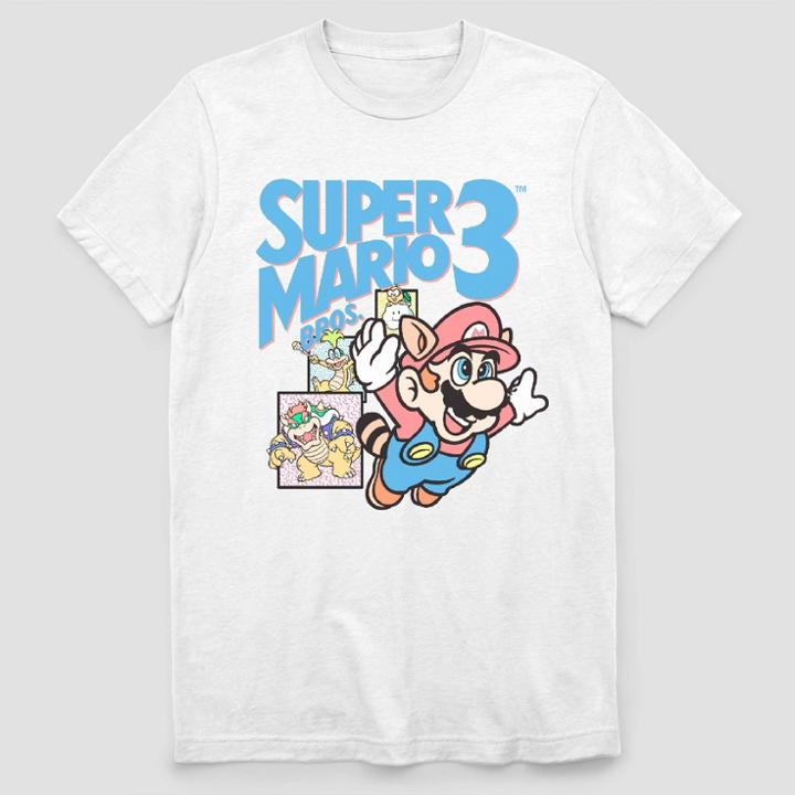 Men's Nintendo 90's Super Mario Short Sleeve Graphic T-shirt - White S, Men's,