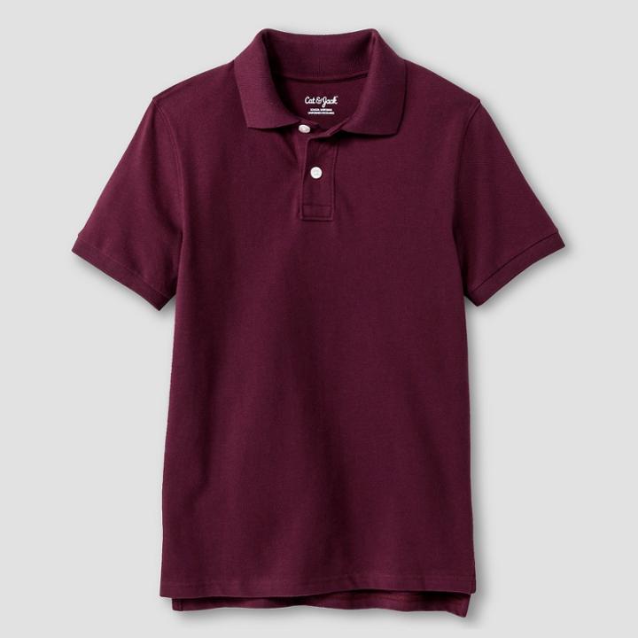 Boys' Pique Uniform Polo Shirt - Cat & Jack Burgundy (red)