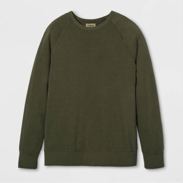 Men's Big & Tall Regular Fit French Terry Crew Neck Sweatshirt - Goodfellow & Co Orchid
