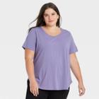 Women's Plus Size Essential Relaxed Scoop Neck T-shirt - Ava & Viv Violet