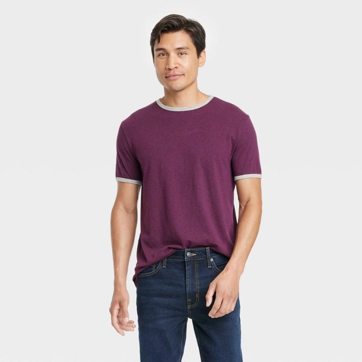 Men's Short Sleeve T-shirt - Goodfellow & Co Plum Purple