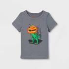 Toddler Boys' Adaptive Halloween Printed Short Sleeve Graphic T-shirt - Cat & Jack Gray
