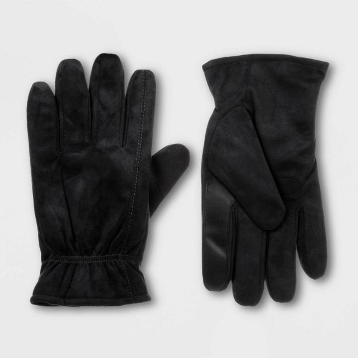 Isotoner Men's Microsuede Gloves - Black