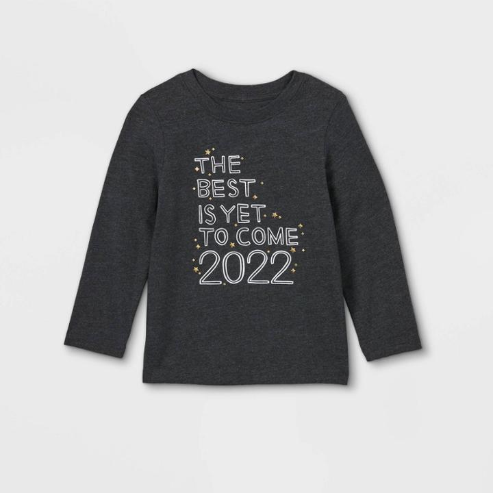 Toddlers' New Years Graphic Long Sleeve T-shirt - Cat & Jack Black