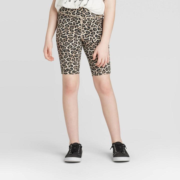 Girls' High Waist Bike Shorts - Art Class Beige S, Girl's,