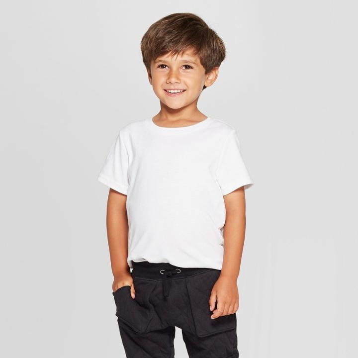 Toddler Boys' Short Sleeve T-shirt - Cat & Jack White