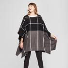 Women's Woven Poncho Sweater - A New Day Black