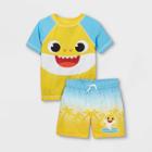 Toddler Boys' Baby Shark Rash Guard Set - Orange