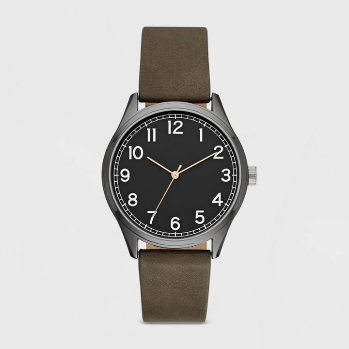 Men's Value Full Arabic Strap Watch - Goodfellow & Co Gray