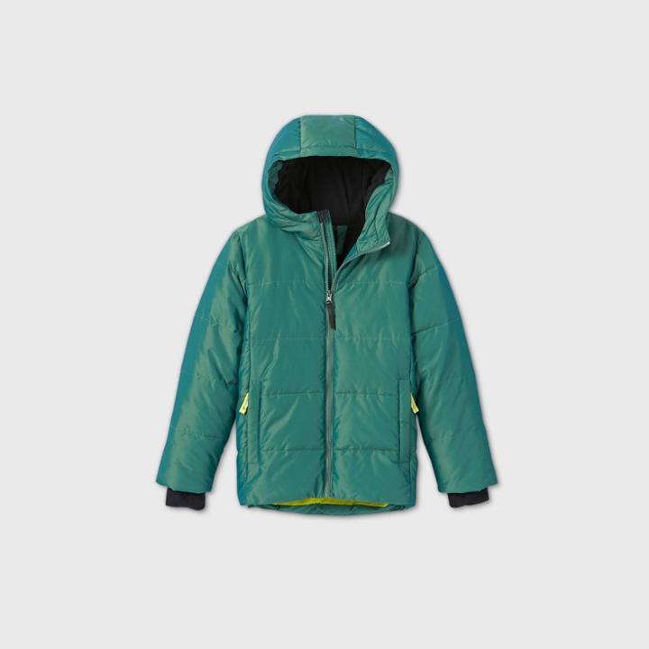Boys' Puffer Jacket - All In Motion Green