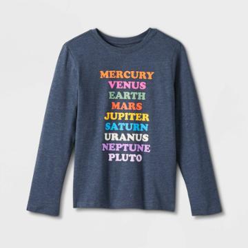 Boys' Solar Planets Long Sleeve Graphic T-shirt - Cat & Jack Navy