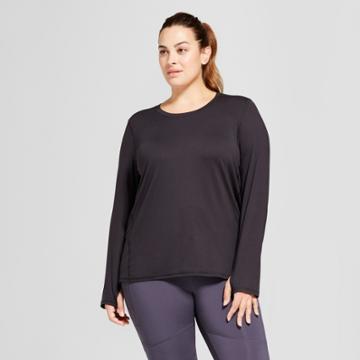 Women's Plus-size Long Sleeve Tech T-shirt - C9 Champion - Black