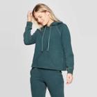 Women's Long Sleeve Crewneck Hoodie Sweatshirt - Universal Thread Green
