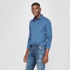 Men's Striped Standard Fit Long Sleeve Jersey Polo Shirt - Goodfellow & Co Xavier Navy