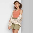 Women's Rib-knit Tank Top - Wild Fable Rust Xs, Women's, Red