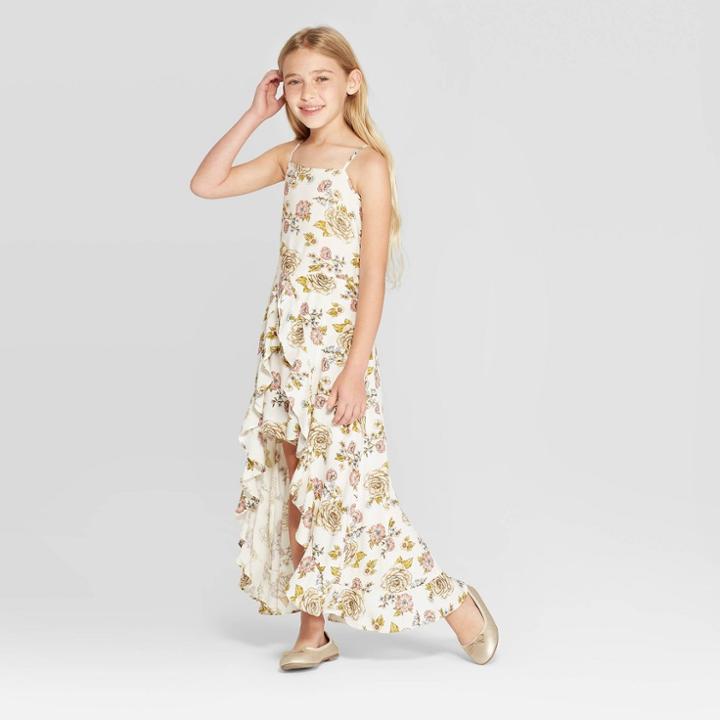 Girls' Ruffle Walkthrough Maxi Dress - Art Class Off White