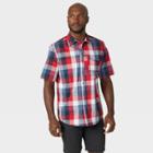 Wrangler Men's Atg Short Sleeve Plaid Button-down Shirt - Haute Red