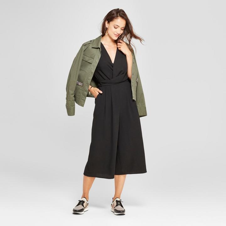 Women's Wrap Front Jumpsuit - A New Day Black
