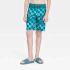 Boys' Check Swim Shorts - Art Class Dark Blue