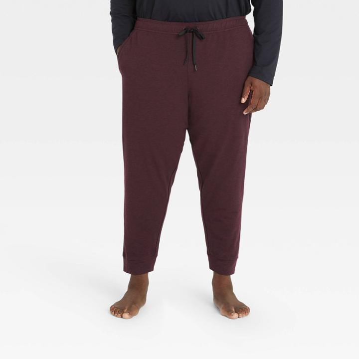 Men's Big & Tall Soft Gym Pants - All In Motion Maroon
