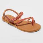 Women's Nadia Braided Ankle Strap Sandals - Universal Thread Cognac