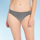 Women's Textured Hipster Bikini Bottom - Shade & Shore Black And White Stripe M, Women's,