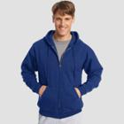 Hanes Men's Big & Tall Ecosmart Fleece Full Zip Hooded Sweatshirt - Royal