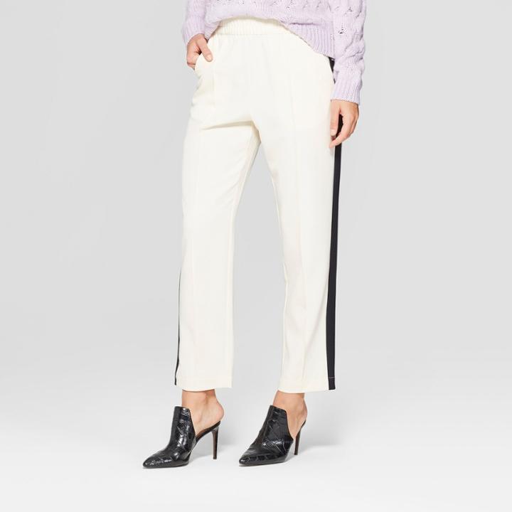Women's Side Striped Ankle Trouser - Who What Wear Cream (ivory)