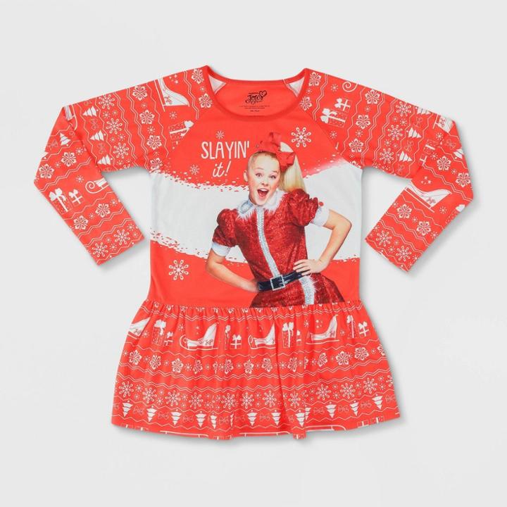 Girls' Jojo Siwa Holiday Nightgown - Red