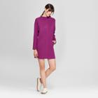 Women's Long Sleeve Mock Neck Scuba Sweatshirt Dress - Prologue Purple