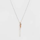 Distributed By Target Sterling Silver Believe Bar And Wing Necklace - Rose Gold, Girl's