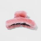 Junior's Plastic Claw Clip Covered In Faux Fur - Wild Fable Pink