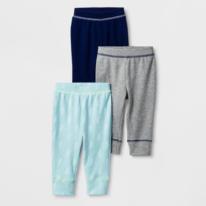 Baby Boys' 3pk Pants Cloud Island - Navy/gray