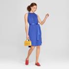 Women's Sleeveless Tie Waist Knit Dress - A New Day Blue