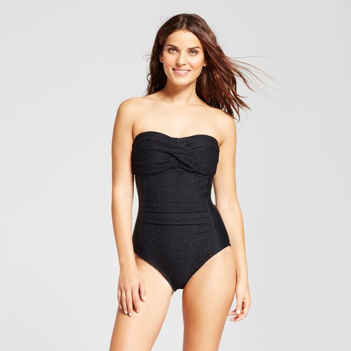 Merona Women's Crochet Twist Front One Piece -