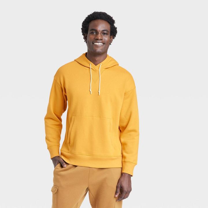 Men's Cotton Fleece Hooded Sweatshirt - All In Motion Gold