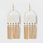 Sprayed Cutout Sunburst And Paddles Drop Earrings - Universal Thread White