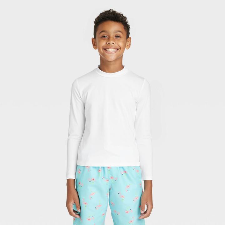 Boys' Solid Rash Guard Top - Cat & Jack White