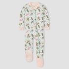 Burt's Bees Baby Baby Girls' 2pc Farm Animals Snug Fit Footed Pajama - Light Pink