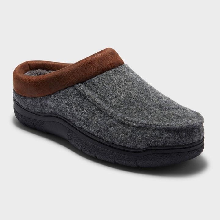 Men's Dluxe By Dearfoams Orville Scuff Slide Slippers - Gray