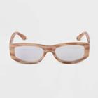 Women's Striped Cateye Blue Light Filtering Reading Glasses - A New Day Tan