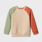 Toddler Boys' Colorblock Fleece Pullover Sweatshirt - Cat & Jack Cream
