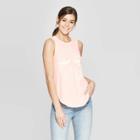 Mad Engine Women's Sleeveless Peace Sign Graphic Tank Top - Doe (juniors') - Blush