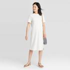 Women's Short Sleeve T-shirt Dress - A New Day Cream Xs, Women's, Ivory