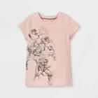 Girls' Marvel Team Cap Sleeve Graphic T-shirt - Peach Orange Xs - Disney