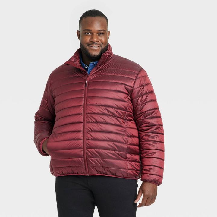 Men's Big & Tall Lightweight Puffer Jacket - Goodfellow & Co Red