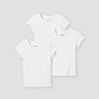 Toddler Girls' 3pk Solid Short Sleeve T-shirt - Cat & Jack White