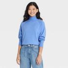 Women's Lightweight Turtleneck Pullover Sweater - A New Day Blue
