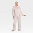 Women's Plus Size Beautifully Soft Long Sleeve Notch Collar Top And Pants Pajama Set - Stars Above